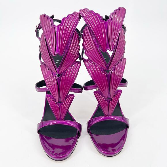 Giuseppe Zanotti Metallic Fuchsia Cruel Alien Wing Stiletto Heel Sandals 38 - Picture 6 of 13
